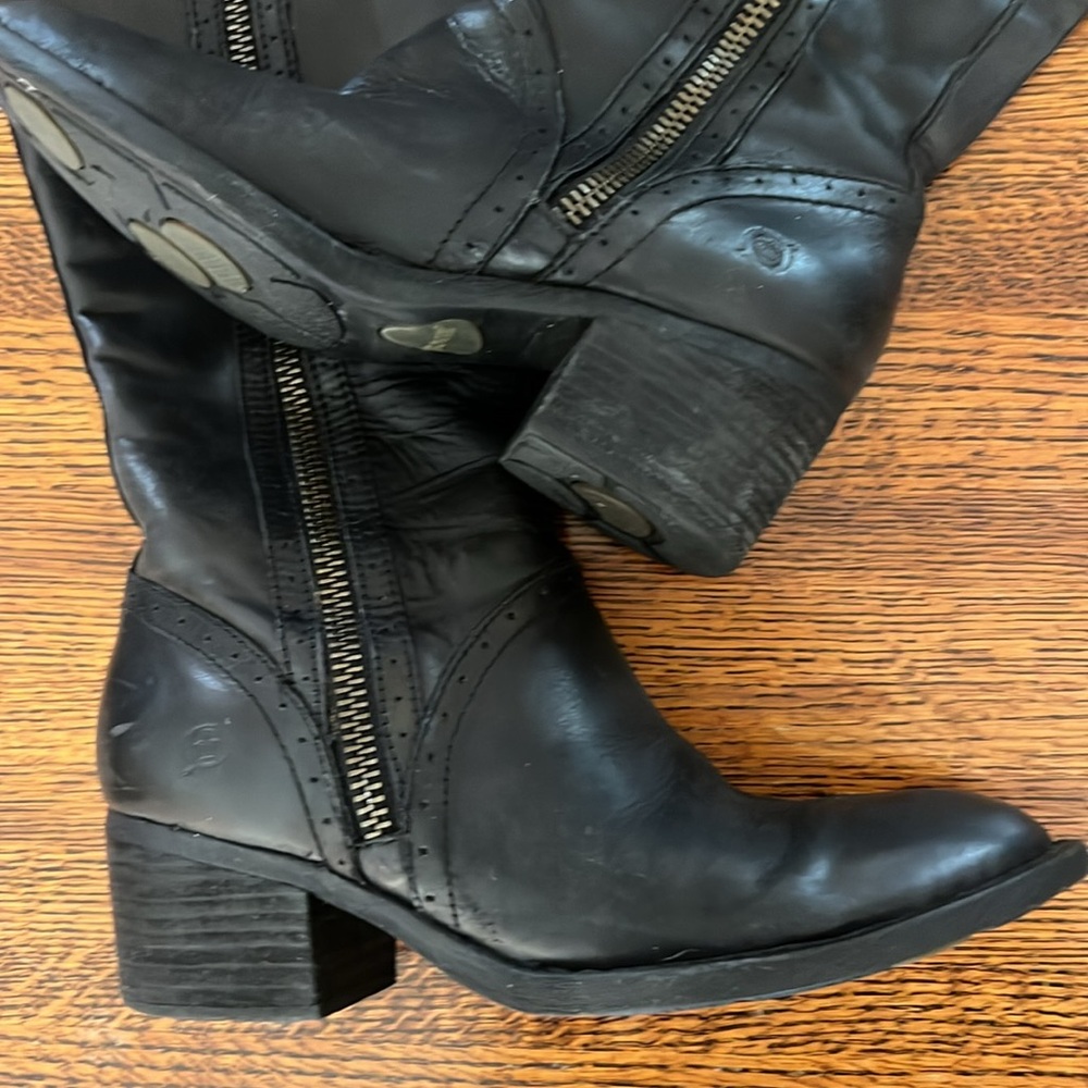 Born Riding Boot Black Size 7.5 + 2” Heels - Picture 11 of 15